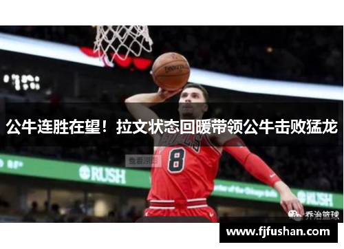 公牛连胜在望！拉文状态回暖带领公牛击败猛龙